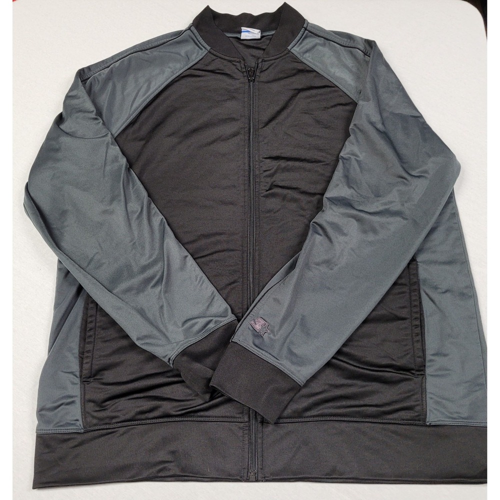 Starter Men's Size XL (48/48) Track Jacket Two-Tone Black Grey Full Zip